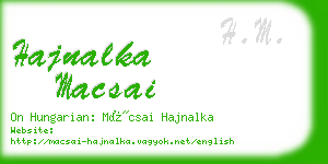 hajnalka macsai business card